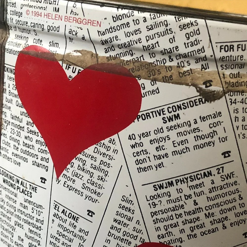 Vintage Metal Tin Can Hearts Looking For Love Ads Valentine's Day 11